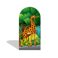 Wild One Cartoon Disney Mickey Minnie Safari Happy Birthday Party Arch Backdrop Wall Cloth Cover