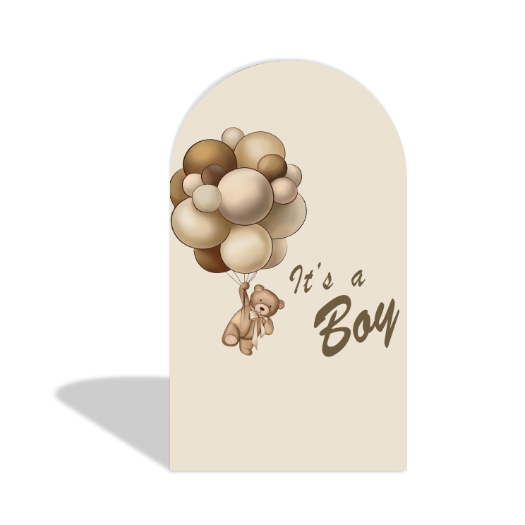 It¡¯s A Boy Teddy Bear Birthday Party Arch Backdrop Wall Cloth Cover