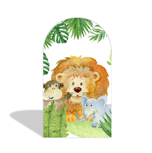 Safari Wild Jungle Happy Birthday Party Arch Backdrop Wall Cloth Cover