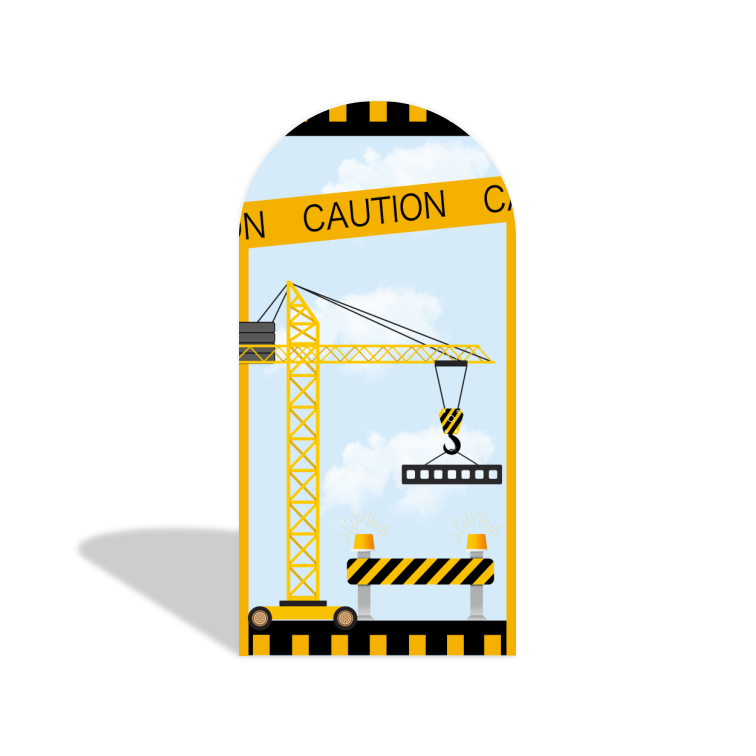 Construction Vehicles Theme Arch Backdrop Wall Cloth Cover For Birthday Baby Shower Party