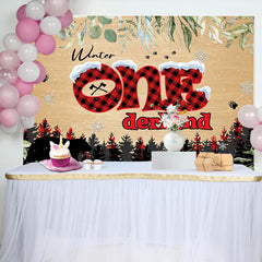 Forest Bear Winter Onederland 1st Birthday Backdrop