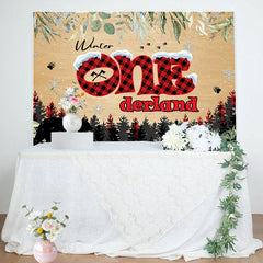 Forest Bear Winter Onederland 1st Birthday Backdrop