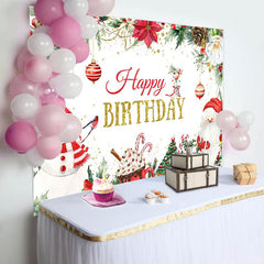 Christmas Snowman Desserts Happy Birthday Backdrop