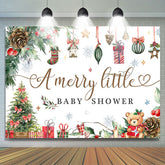 Christmas Gifts A Merry Little Baby Shower Backdrop