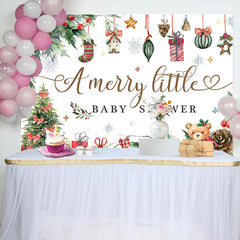 Christmas Gifts A Merry Little Baby Shower Backdrop