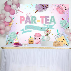 Pearl Milk Tea Lets Partea Happy Birthday Backdrop