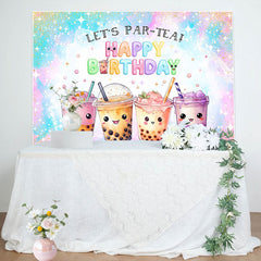 Dreamlike Glitter Lets Partea Happy Birthday Backdrop