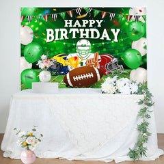 Lofaris Greenery Field Rugby Sports Happy Birthday Backdrop