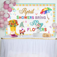 Lofaris Colorful April Showers Bring May Flower Backdrop