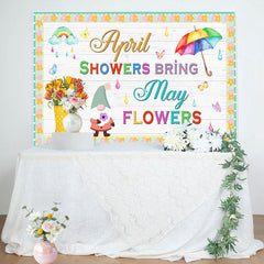 Lofaris Colorful April Showers Bring May Flower Backdrop