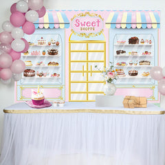 Lofaris Fairy Tale Pink Cake Sweet Shoppe Birthday Backdrop