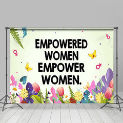 Lofaris Spring Colorful Floral Black Empower Women Backdrop