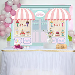 Lofaris Fairy Green Pink Dessert House Birthday Backdrop