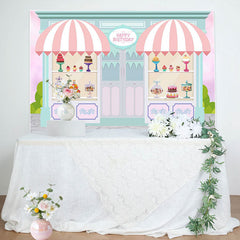Lofaris Fairy Green Pink Dessert House Birthday Backdrop