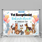 Lofaris Various Pets Vet Receptionist Thank You Backdrop