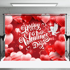 Lofaris Red Sparkle Balloons Angel Valentines Day Backdrop