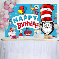 Lofaris Whimsical Cartoon Birthday Backdrop with Mischievous Characters and Colorful Balloons, Fun Party Background for Kids Photoshoot