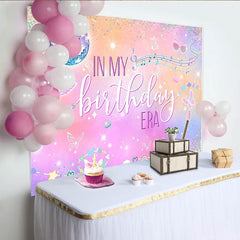 Lofaris Pastel Glitter Disco Birthday Backdrop with Musical Notes, Vibrant Party Background for Girls Photoshoot