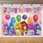 Lofaris Colorful Cartoon Animal Birthday Backdrop, Festive Party Decoration for Kids Celebration