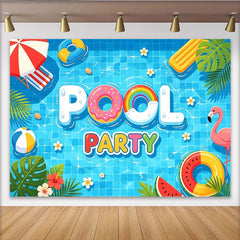 Lofaris Vibrant Summer Pool Party Photography Backdrop, Fun Photo Booth Background for Event Decor and Photoshoot