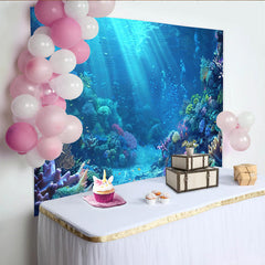 Lofaris Vibrant Underwater Coral Reef Photography Backdrop with Sunlight Rays, Beautiful Marine Life Background for Studio Photoshoot