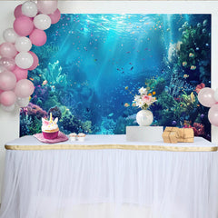 Lofaris Vibrant Underwater Coral Reef Photography Backdrop with Colorful Fish, Deep Blue Ocean Photo Background for Marine Theme Photoshoot