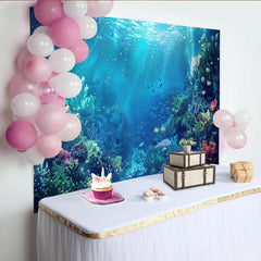 Lofaris Vibrant Underwater Coral Reef Photography Backdrop with Colorful Fish, Deep Blue Ocean Photo Background for Marine Theme Photoshoot