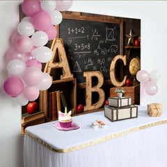 Lofaris Vintage Classroom Back to School Backdrop with Blackboard and ABC, Educational Photography Background for Student Portraits
