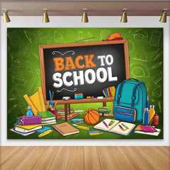 Lofaris Vibrant Back To School Backdrop with Blackboard and School Supplies, Colorful Classroom Background for First Day Party Decor