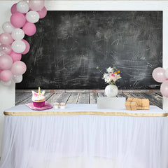 Lofaris Distressed Black Chalkboard Photography Backdrop with Wooden Floor, Rustic Studio Background for Portrait and Product Photoshoot