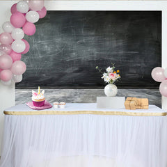 Lofaris Dark Distressed Chalkboard Photography Backdrop with Concrete Floor, Versatile Studio Background for Professional Portrait