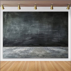 Lofaris Dark Distressed Chalkboard Photography Backdrop with Concrete Floor, Versatile Studio Background for Professional Portrait