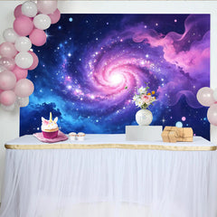 Lofaris Vibrant Blue Purple Galaxy Photography Backdrop, Starry Cosmic Background for Studio Photoshoot and Party Decor