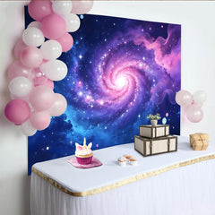 Lofaris Vibrant Blue Purple Galaxy Photography Backdrop, Starry Cosmic Background for Studio Photoshoot and Party Decor