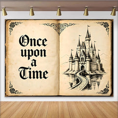 Lofaris Vintage Storybook Once Upon a Time Castle Photography Backdrop, Enchanted Fantasy Photo Background for Studio