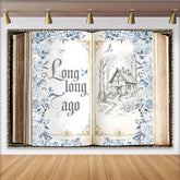 Lofaris Blue Floral Fairytale Storybook Photography Backdrop, Elegant Vintage Background for Studio Photoshoot and Party Decor