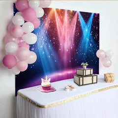 Lofaris Vibrant Stage Spotlight Photography Backdrop with Glitter and Sparkling Lights, Dynamic Party Background for Photoshoot