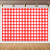 Lofaris Red and White Gingham Photography Backdrop, Classic Checkered Pattern Studio Background for Picnic Party Decor