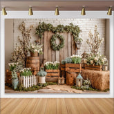 Lofaris Rustic Spring Floral Photography Backdrop with White Tulips, Elegant Studio Background for Photoshoot and Event Decor