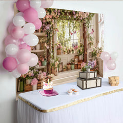 Lofaris Elegant Floral Garden Photography Backdrop with Pastel Flowers and Butterflies, Beautiful Studio Background for Portrait Photoshoot