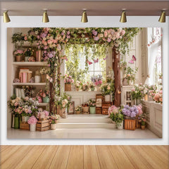 Lofaris Elegant Floral Garden Photography Backdrop with Pastel Flowers and Butterflies, Beautiful Studio Background for Portrait Photoshoot