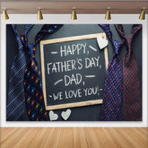 Lofaris Happy Fathers Day Dad Chalkboard Backdrop with Ties and Hearts, Elegant Photography Background for Family Celebration