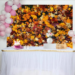 Lofaris Vibrant Autumn Leaves Photography Backdrop, Natural Seasonal Background for Studio Portrait and Photoshoot
