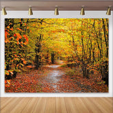 Lofaris Vibrant Autumn Forest Photography Backdrop with Golden Leaves, Natural Scenery Background for Studio Photoshoot and Fall Decor