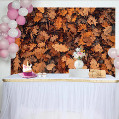 Lofaris Autumn Forest Floor Photography Backdrop with Dried Leaves, Natural Seasonal Background for Professional Portrait