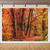 Lofaris Vibrant Autumn Forest Photography Backdrop for Portrait, Beautiful Golden Fall Foliage Background for Studio Photoshoot