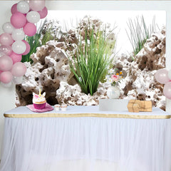 Lofaris White Porous Rock and Green Plant Underwater Photography Backdrop, Natural Aquarium Landscape Background for Studio Photoshoot