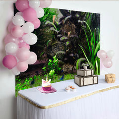 Lofaris Lush Green Aquatic Plant Natural Scenery Photography Backdrop, Vibrant Underwater Plant Background for Studio Photoshoot