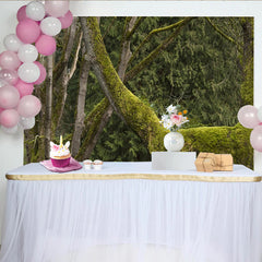 Lofaris Lush Green Mossy Forest Photography Backdrop, Ancient Tree Branches and Natural Woodland Background for Studio Photoshoots