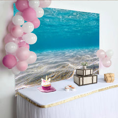 Lofaris Clear Blue Underwater Photography Backdrop with Sandy Seabed, Realistic Ocean Theme Background for Studio Photoshoot and Decor